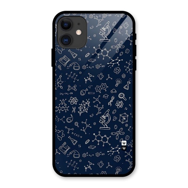 Chemistry Doodle Art Glass Back Case for iPhone 11