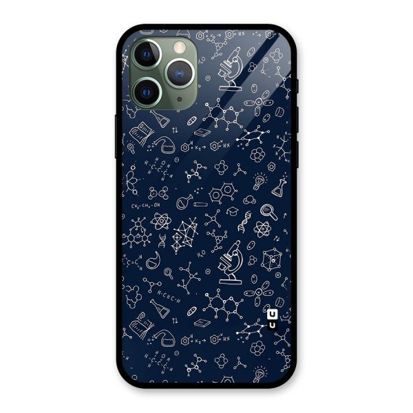 Chemistry Doodle Art Glass Back Case for iPhone 11 Pro