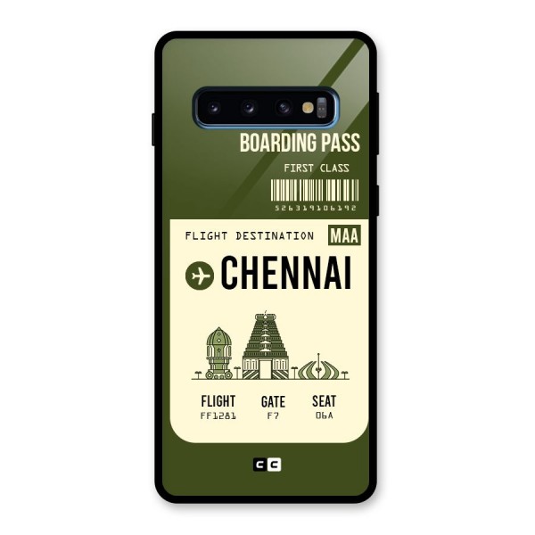 Chennai Boarding Pass Glass Back Case for Galaxy S10