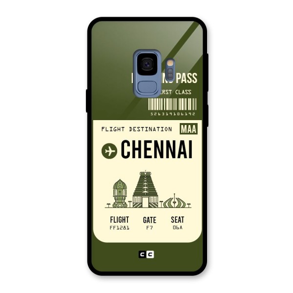 Chennai Boarding Pass Glass Back Case for Galaxy S9