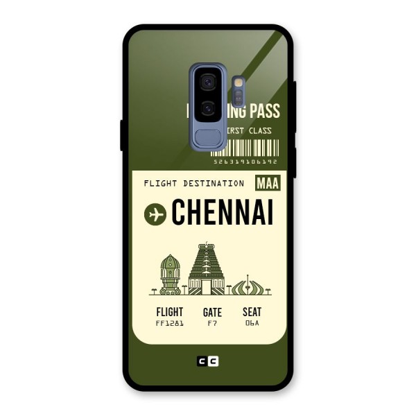 Chennai Boarding Pass Glass Back Case for Galaxy S9 Plus