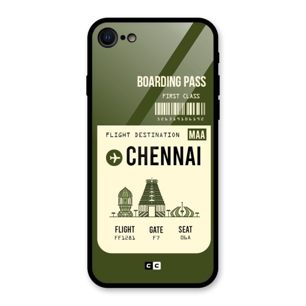 Chennai Boarding Pass Glass Back Case for iPhone 8