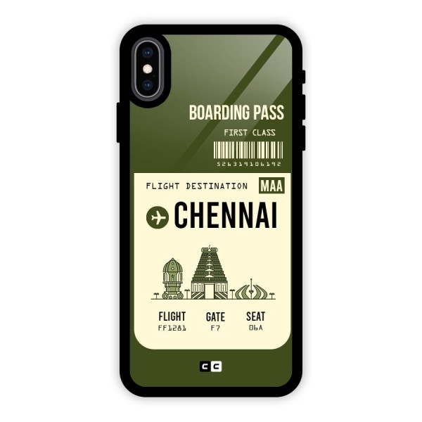 Chennai Boarding Pass Glass Back Case for iPhone XS Max