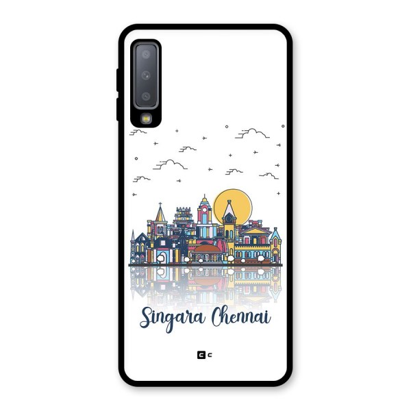 Chennai City Glass Back Case for Galaxy A7 (2018)