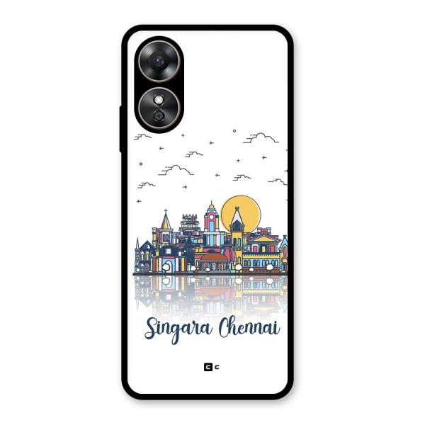 Chennai City Glass Back Case for Oppo A17