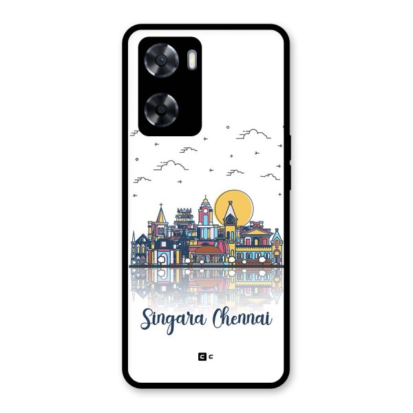 Chennai City Glass Back Case for Oppo A57 2022