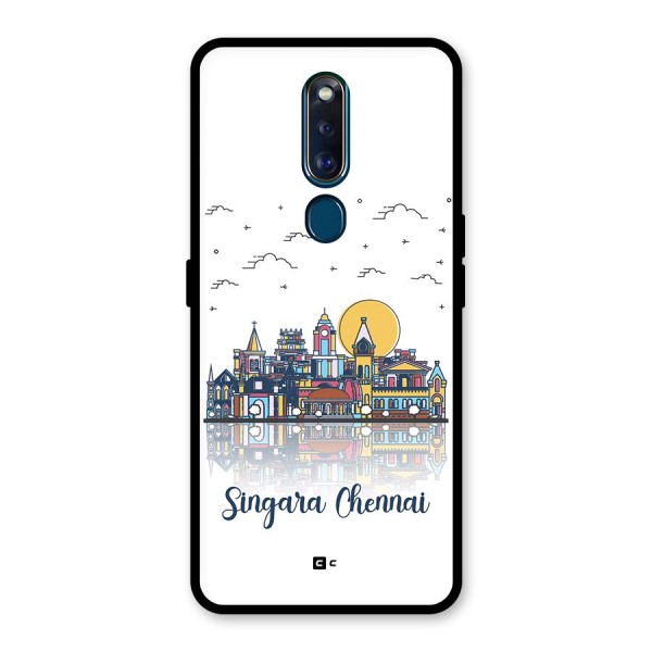 Chennai City Glass Back Case for Oppo F11 Pro