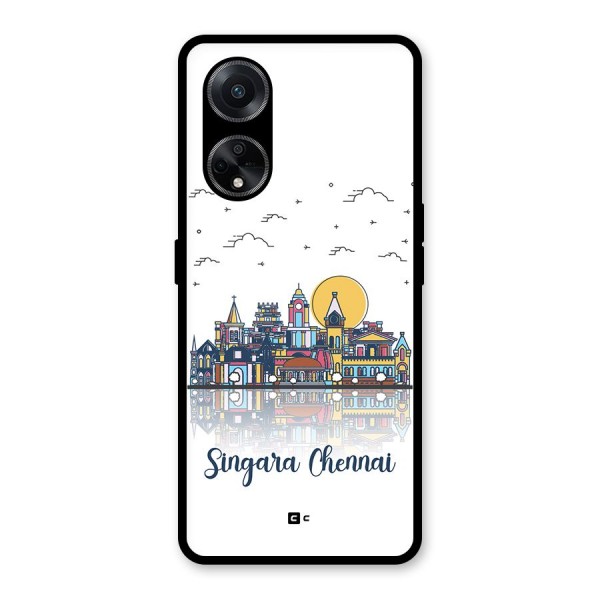 Chennai City Glass Back Case for Oppo F23