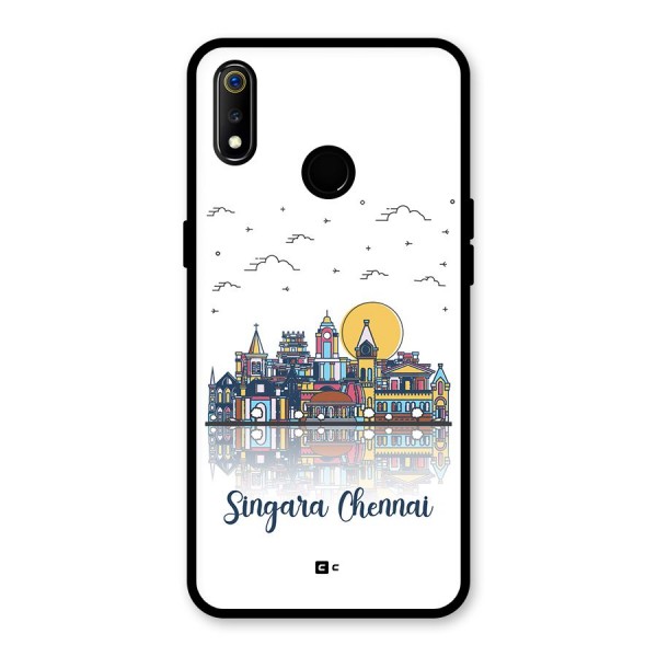 Chennai City Glass Back Case for Realme 3