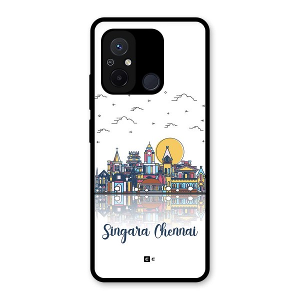 Chennai City Glass Back Case for Redmi 12C