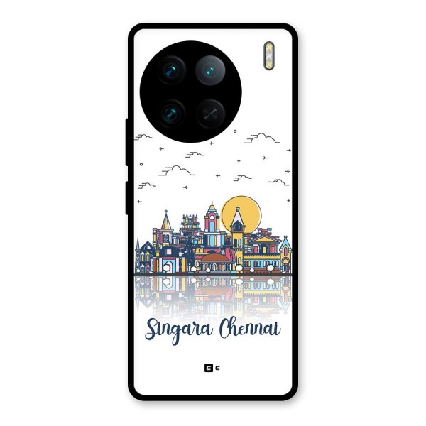 Chennai City Glass Back Case for Vivo X90 Pro