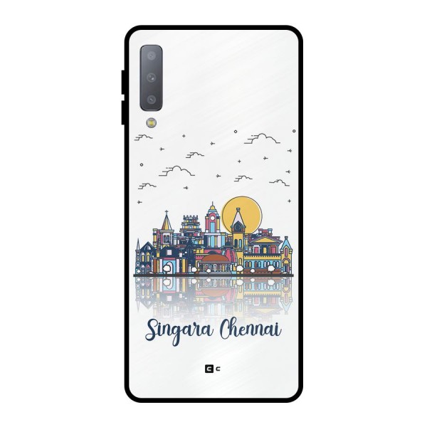 Chennai City Metal Back Case for Galaxy A7 (2018)