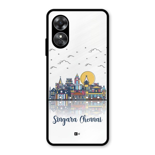 Chennai City Metal Back Case for Oppo A17