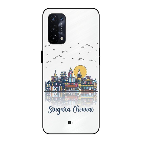 Chennai City Metal Back Case for Oppo A74 5G