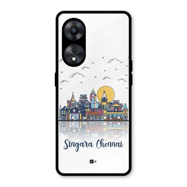 Chennai City Metal Back Case for Oppo A78