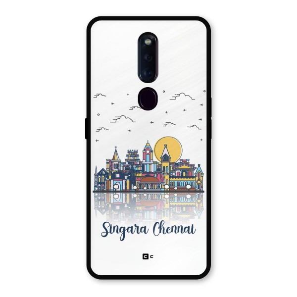 Chennai City Metal Back Case for Oppo F11 Pro