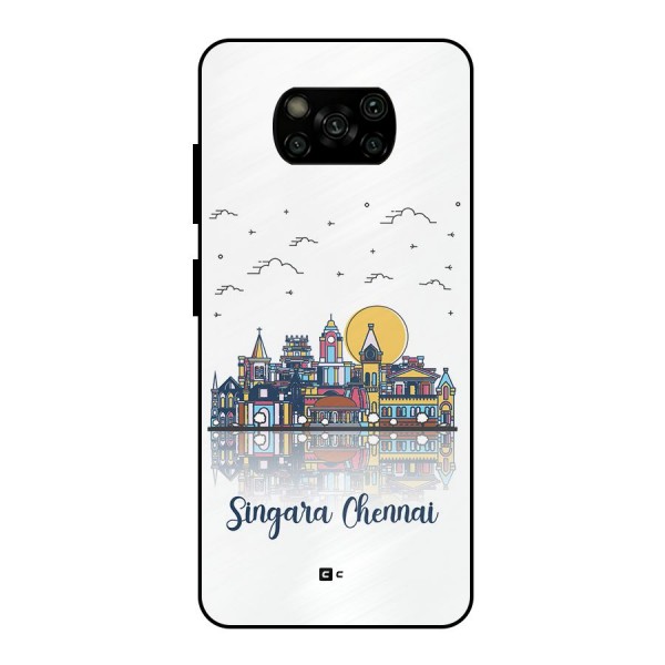 Chennai City Metal Back Case for Poco X3