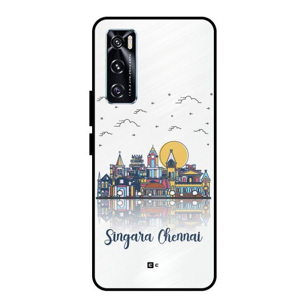 Chennai City Metal Back Case for Vivo V20 SE