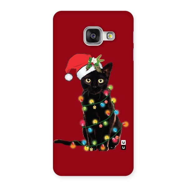 Christmas Cap Cute Cat Back Case for Galaxy A3 (2016)