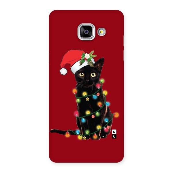 Christmas Cap Cute Cat Back Case for Galaxy A5 (2016)