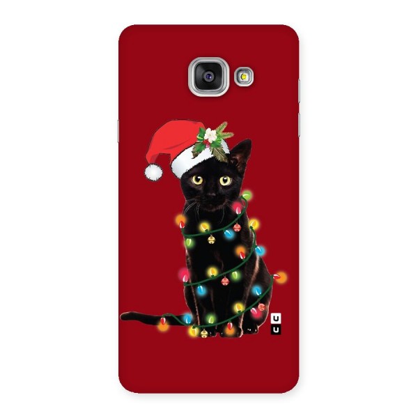 Christmas Cap Cute Cat Back Case for Galaxy A7 (2016)