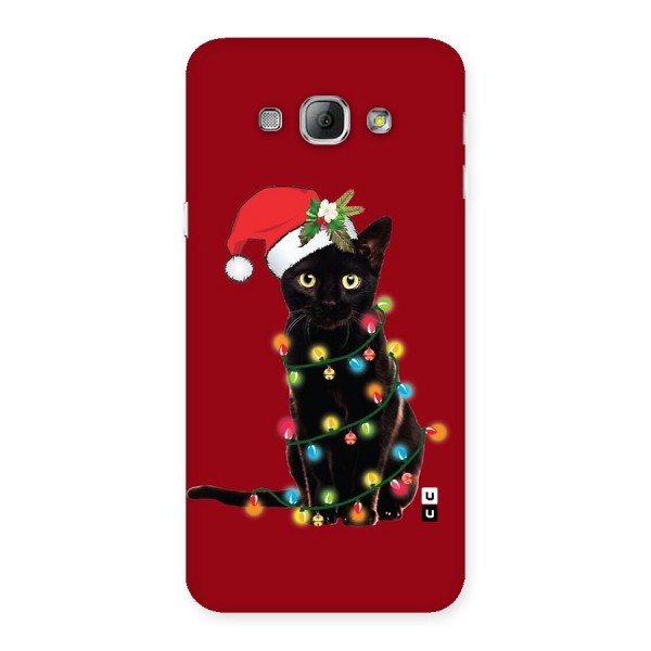 Christmas Cap Cute Cat Back Case for Galaxy A8