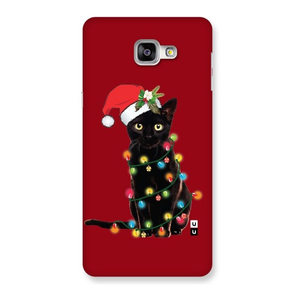 Christmas Cap Cute Cat Back Case for Galaxy A9