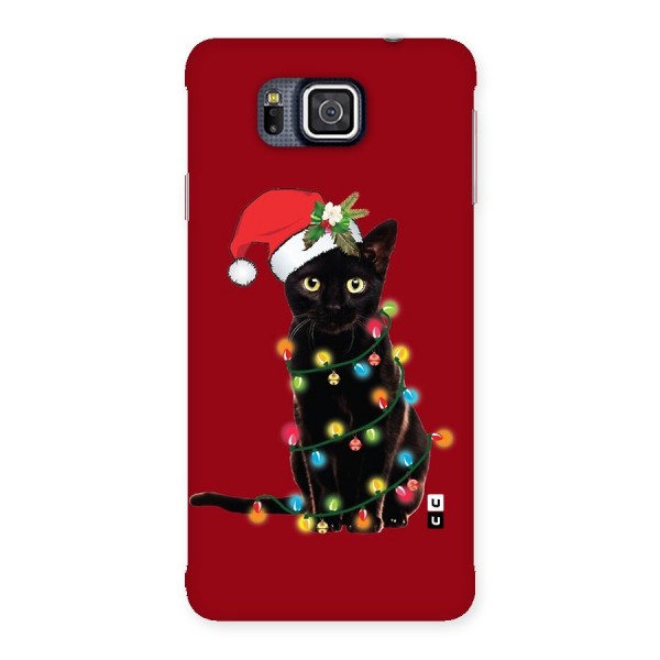 Christmas Cap Cute Cat Back Case for Galaxy Alpha