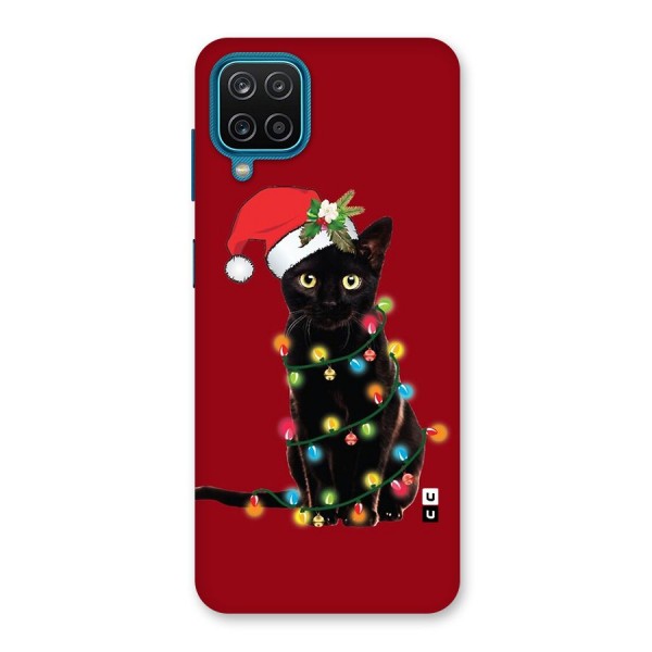 Christmas Cap Cute Cat Back Case for Galaxy F12