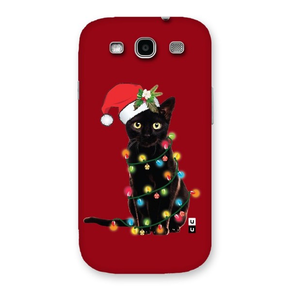 Christmas Cap Cute Cat Back Case for Galaxy S3 Neo