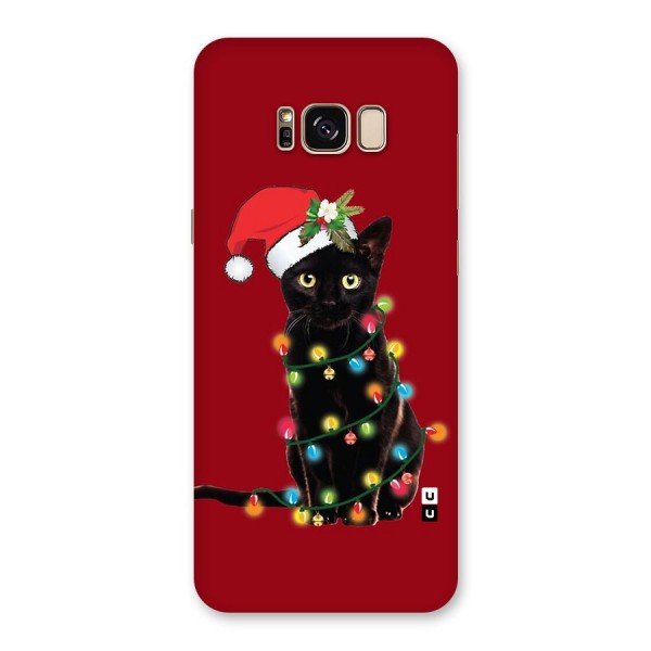 Christmas Cap Cute Cat Back Case for Galaxy S8 Plus