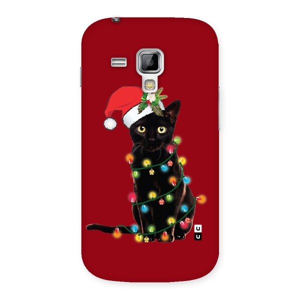 Christmas Cap Cute Cat Back Case for Galaxy S Duos