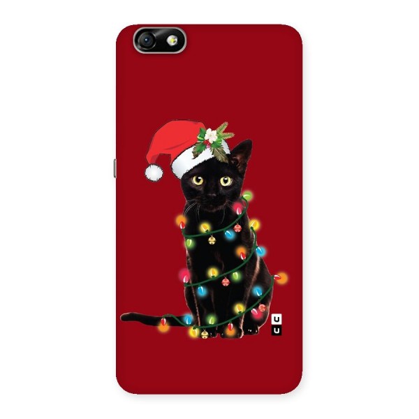 Christmas Cap Cute Cat Back Case for Honor 4X