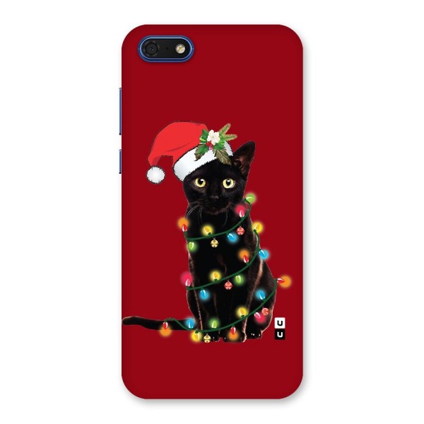 Christmas Cap Cute Cat Back Case for Honor 7s