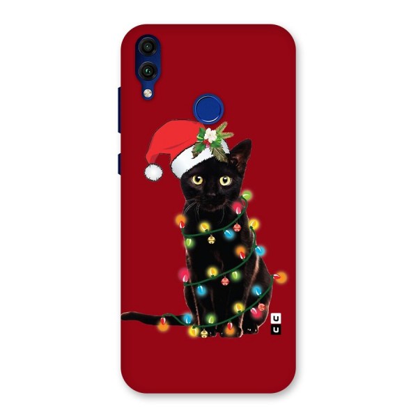 Christmas Cap Cute Cat Back Case for Honor 8C