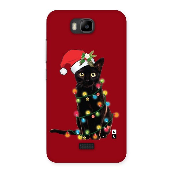 Christmas Cap Cute Cat Back Case for Honor Bee