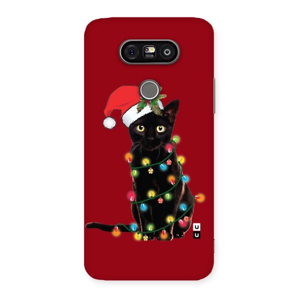 Christmas Cap Cute Cat Back Case for LG G5