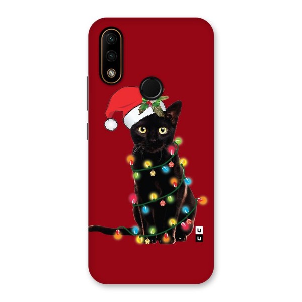 Christmas Cap Cute Cat Back Case for Lenovo A6 Note