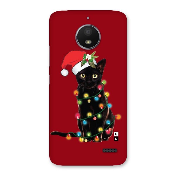 Christmas Cap Cute Cat Back Case for Moto E4