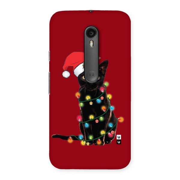 Christmas Cap Cute Cat Back Case for Moto G3