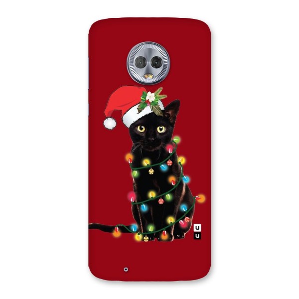 Christmas Cap Cute Cat Back Case for Moto G6