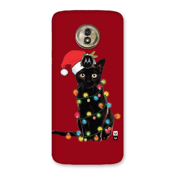 Christmas Cap Cute Cat Back Case for Moto G6 Play