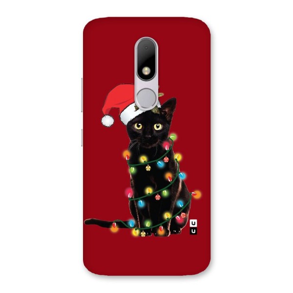 Christmas Cap Cute Cat Back Case for Moto M