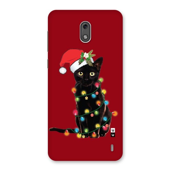 Christmas Cap Cute Cat Back Case for Nokia 2