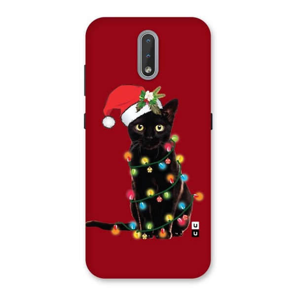 Christmas Cap Cute Cat Back Case for Nokia 2.3