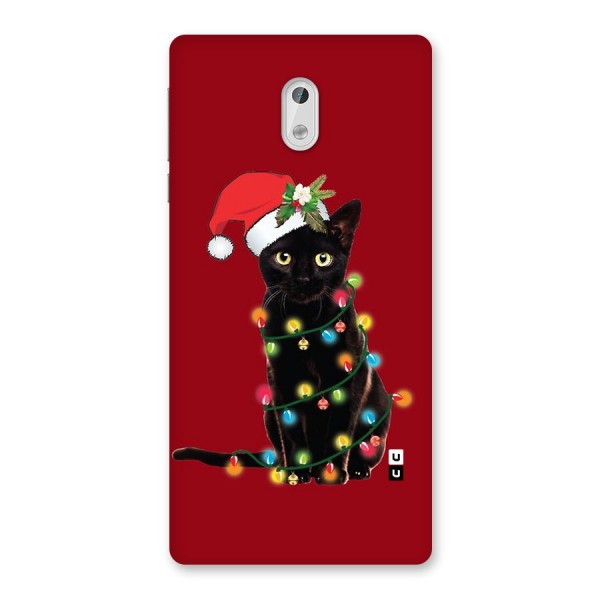 Christmas Cap Cute Cat Back Case for Nokia 3