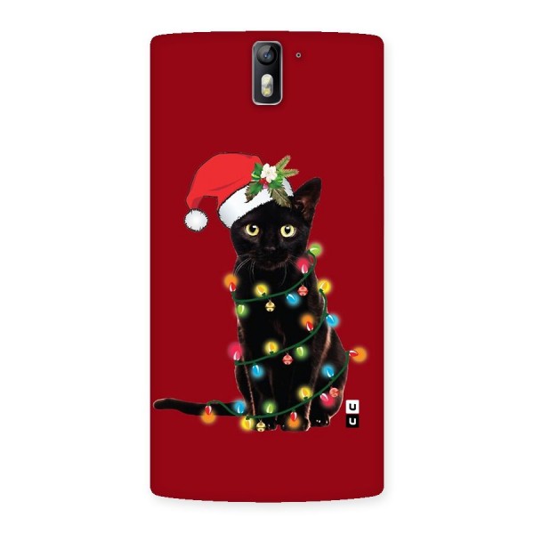 Christmas Cap Cute Cat Back Case for OnePlus One