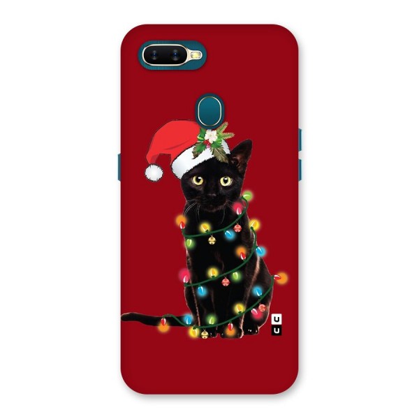 Christmas Cap Cute Cat Back Case for Oppo A11k