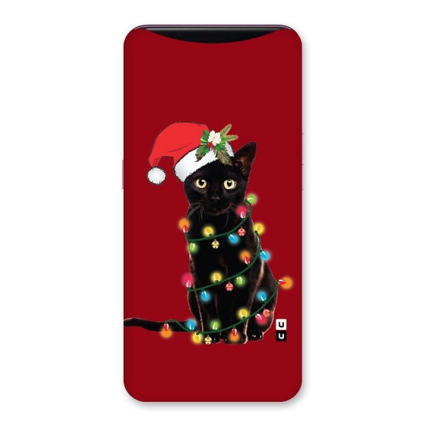 Christmas Cap Cute Cat Back Case for Oppo Find X