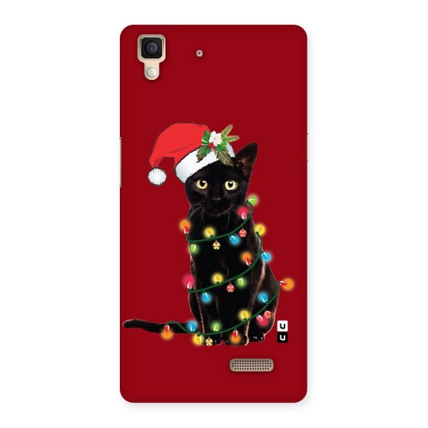 Christmas Cap Cute Cat Back Case for Oppo R7